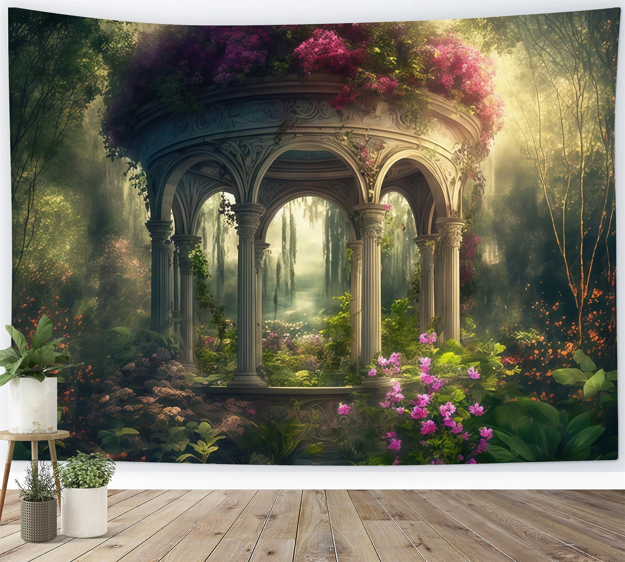 Fine Art Backdrops Enchanted Garden Stone Pavilion Artistic Backdrop UK MRR9-89