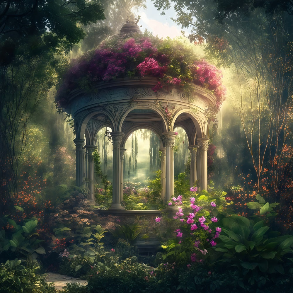 Fine Art Backdrops Enchanted Garden Stone Pavilion Artistic Backdrop UK MRR9-89
