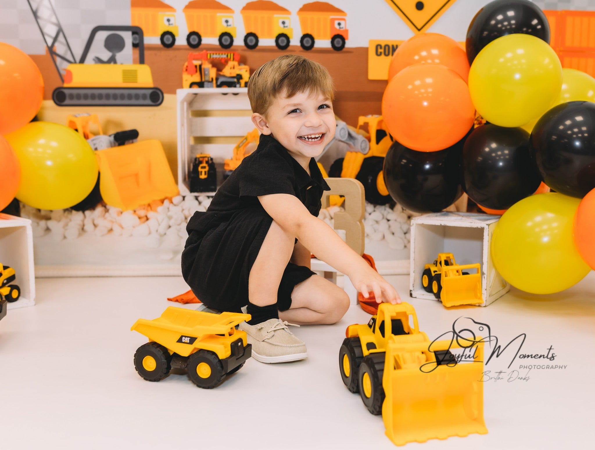 Kids Photo Backdrop Construction Trucks Toy Display Newborn Backdrop UK MRR9-9