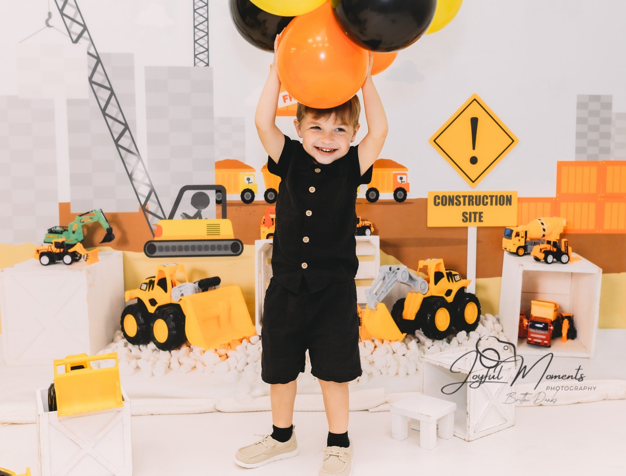 Kids Photo Backdrop Construction Trucks Toy Display Newborn Backdrop UK MRR9-9