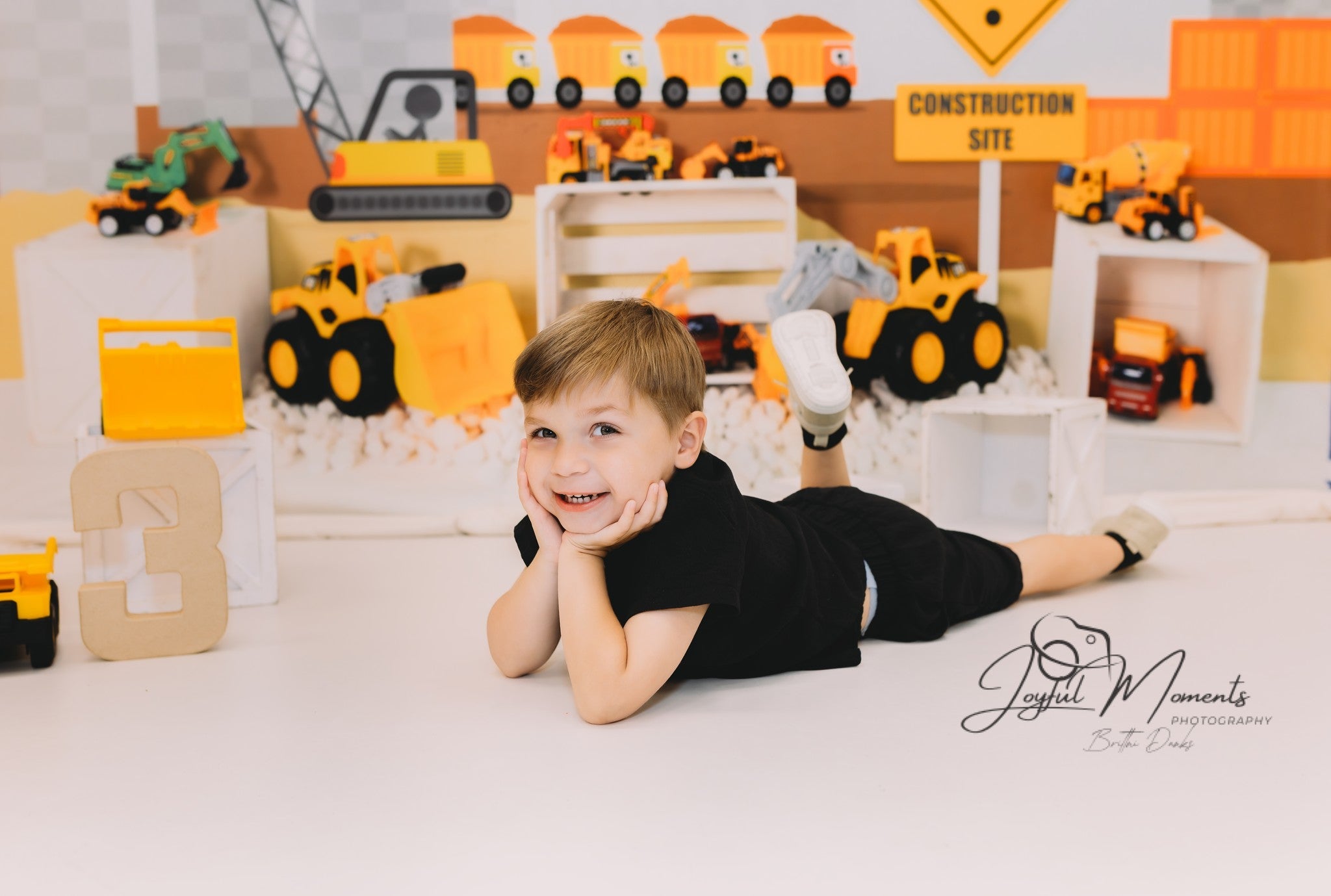 Kids Photo Backdrop Construction Trucks Toy Display Newborn Backdrop UK MRR9-9
