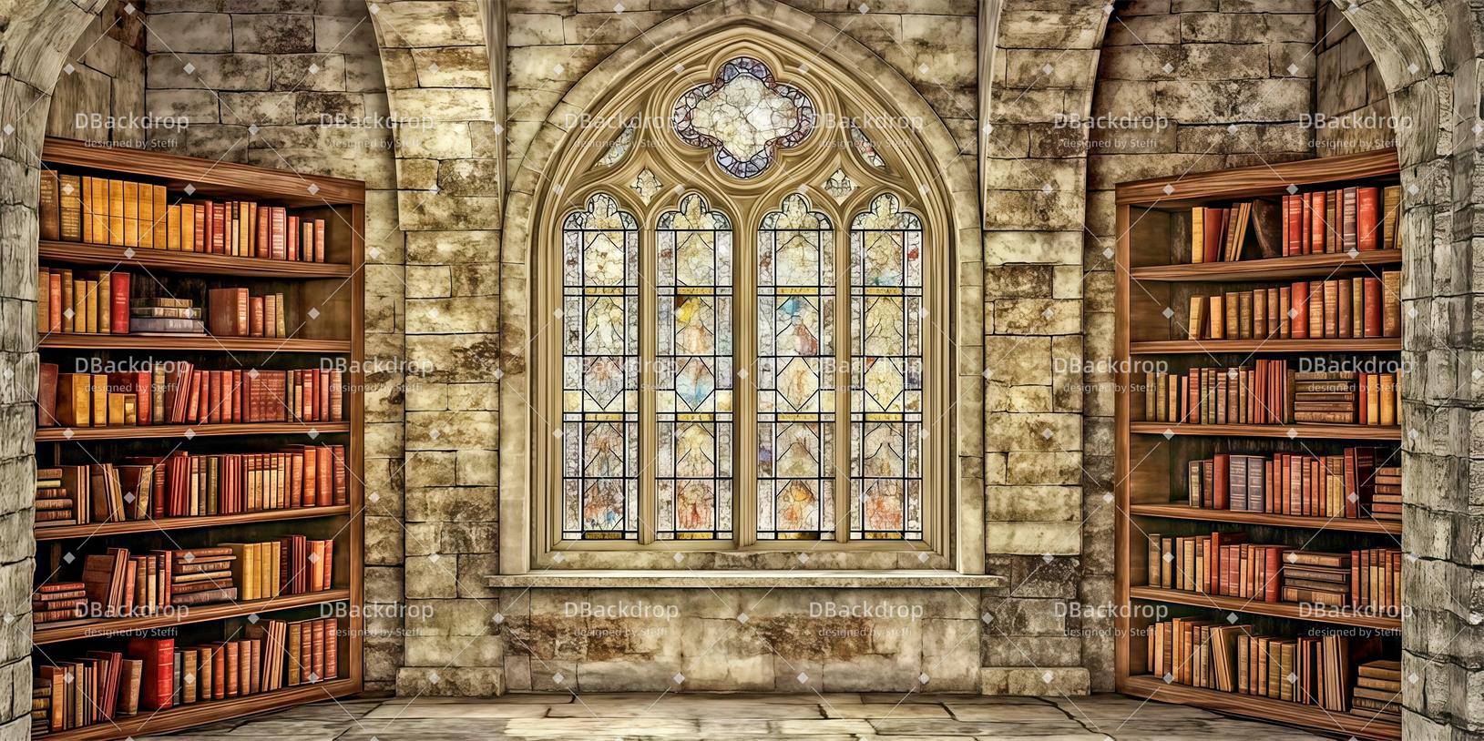 Musical Backdrop Monastery Library Backdrops for Theater UK CSH59-T75