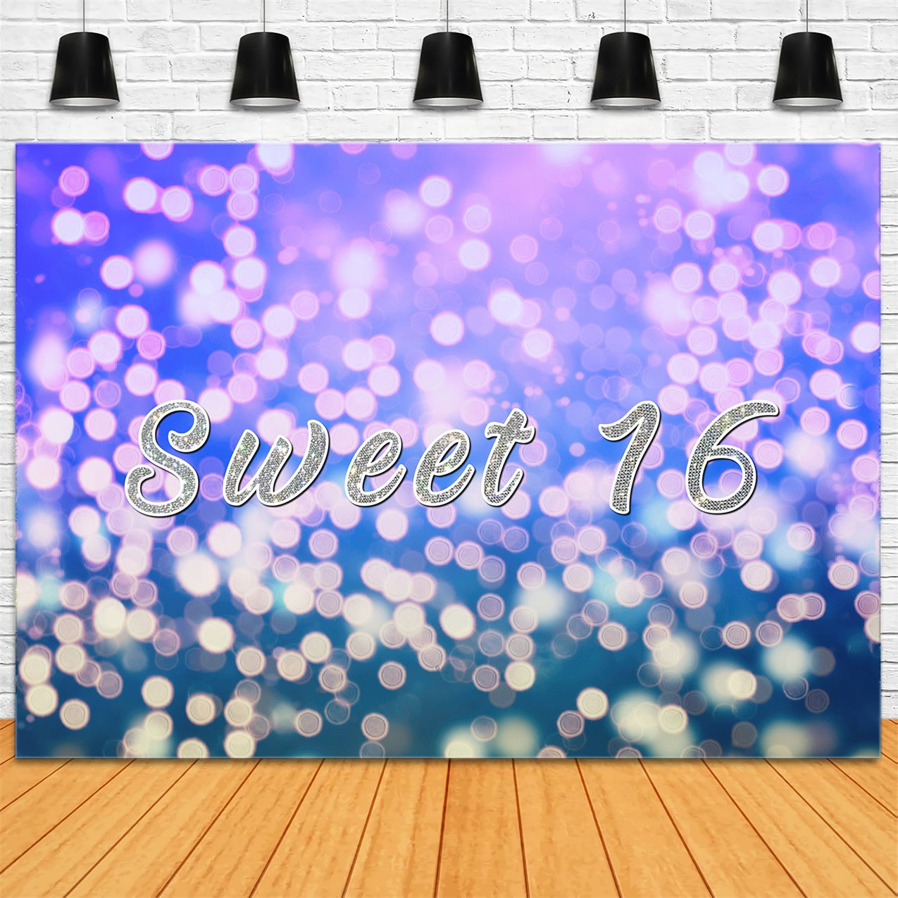 Custom Birthday Backdrop Dreamy Purple Bokeh Sweet 16 Backdrop UK RR1-56