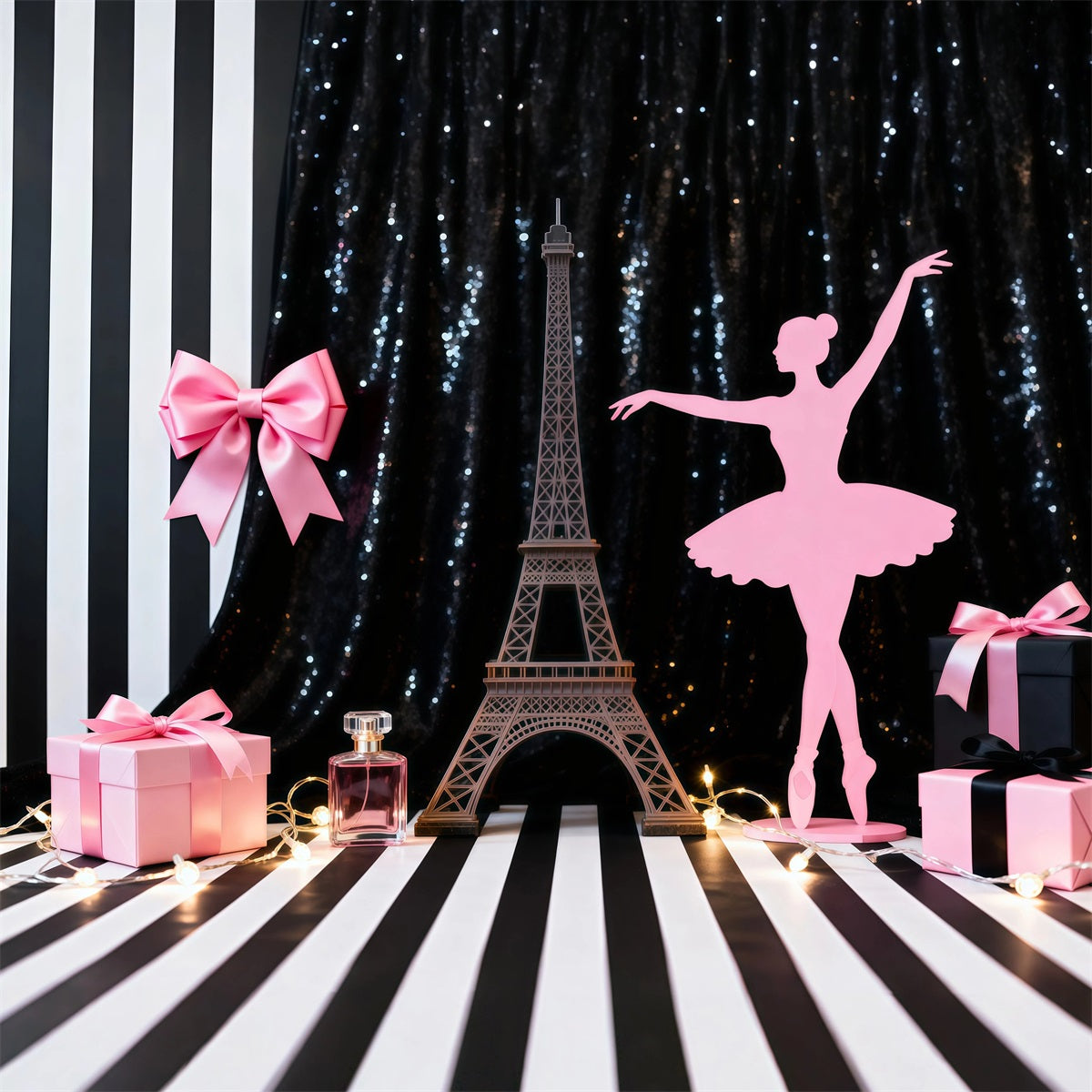 Eiffel Tower Paris Backdrop Chic Ballet Gift Showcase Paris Photo Booth Backdrop UK RR61-52