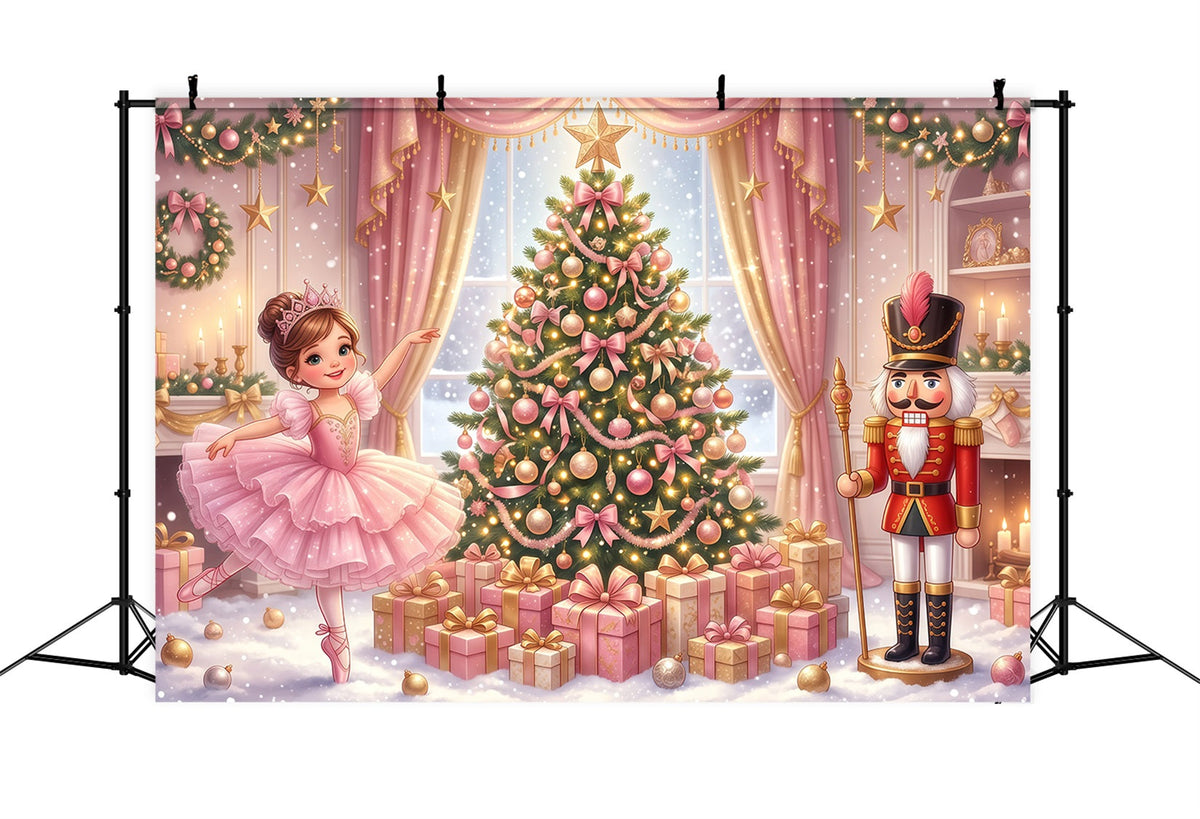 Nutcracker Land Of Sweets Backdrop Pink Ballerina Display Nutcracker Ballet Backdrops UK RR610-11