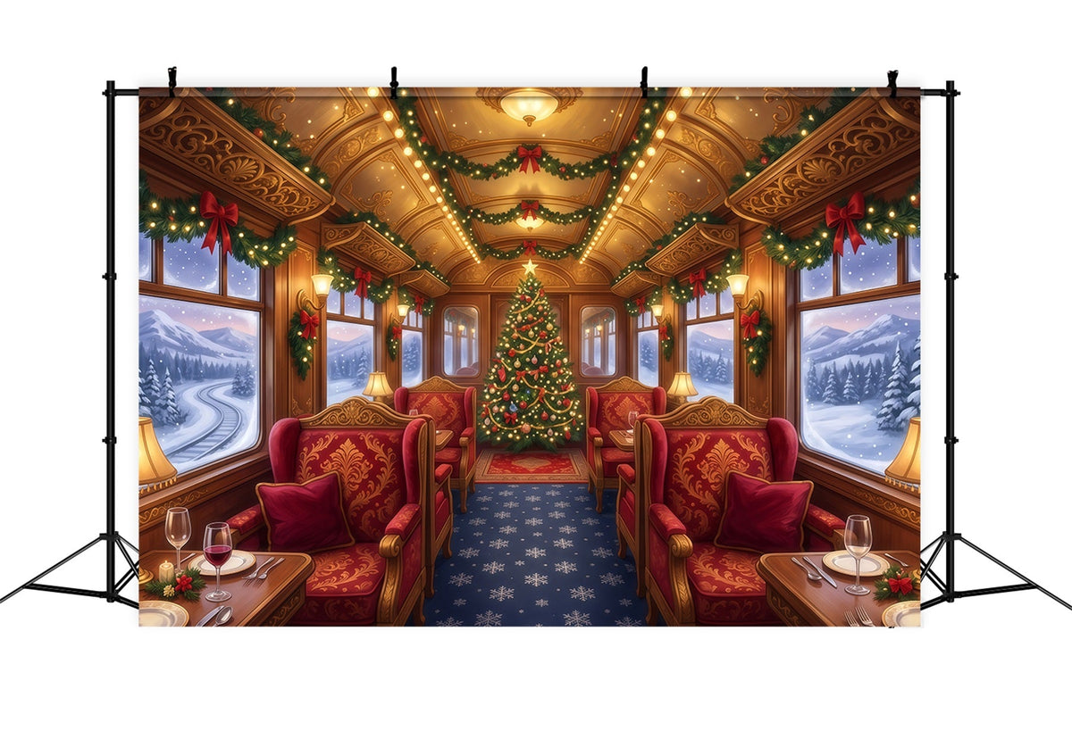 Christmas Backdrops for Photography Festive Train Carriage Christmas Photography Backdrop UK RR610-91