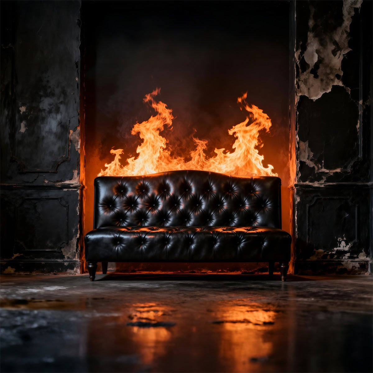 Backdrops for Boudoir Inferno Noir Leather Sofa Antique Photography Backdrops UK RR62-73
