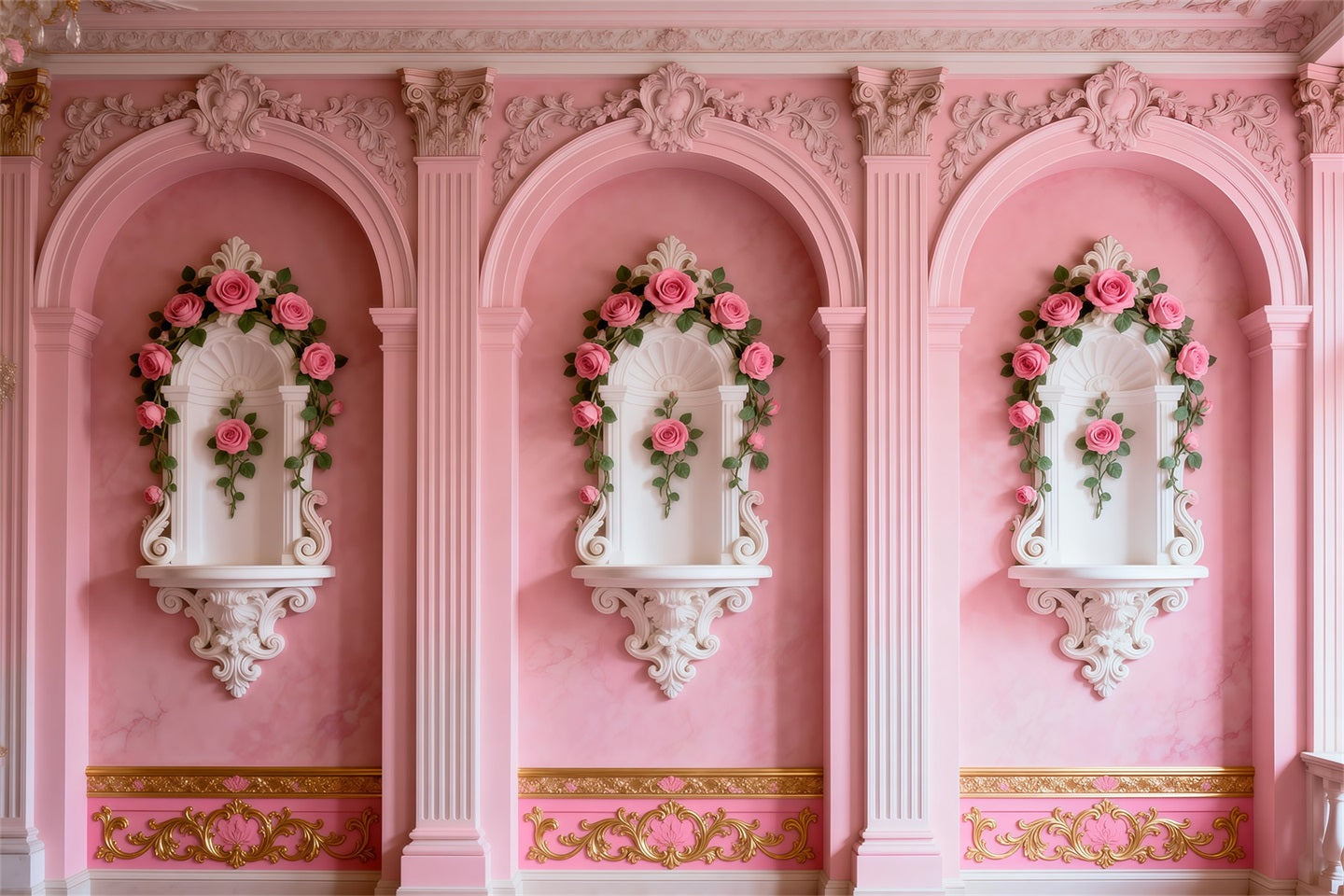 Boudoir Photography Backdrops Blush Rose Alcove Arches Vintage Wall Backdrop UK RR62-97