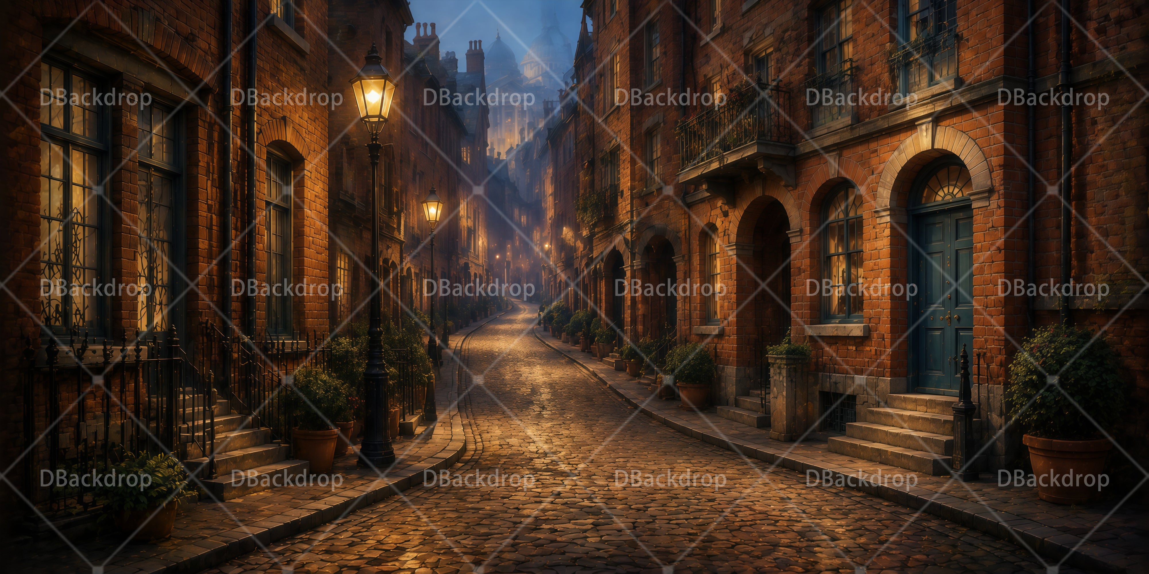 City Backdrop Nighttime Street VBS Backdrops UK RR65-T13