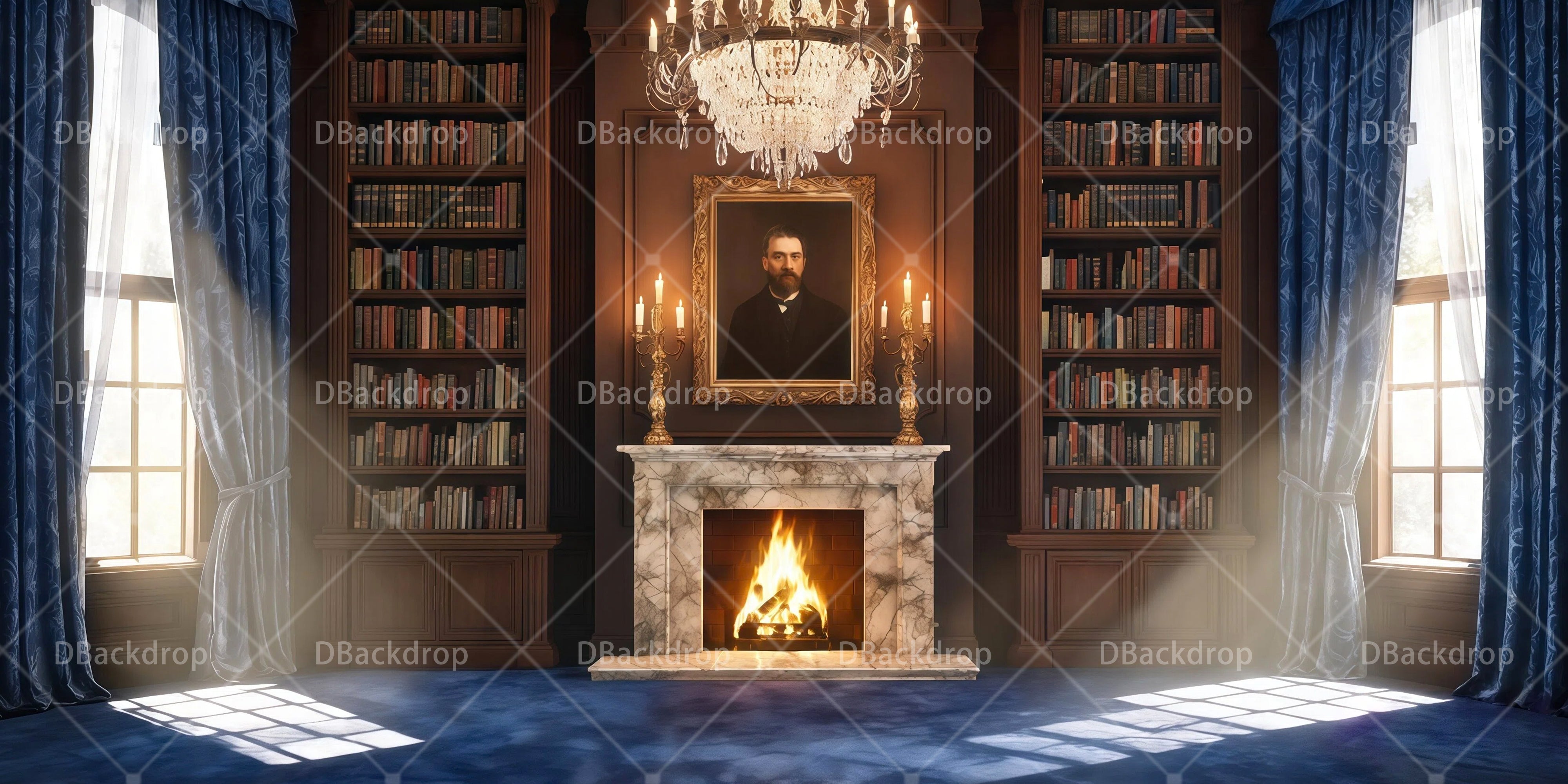 Theater Stage Backdrops Grand Library School Play Backdrops UK RR65-T54