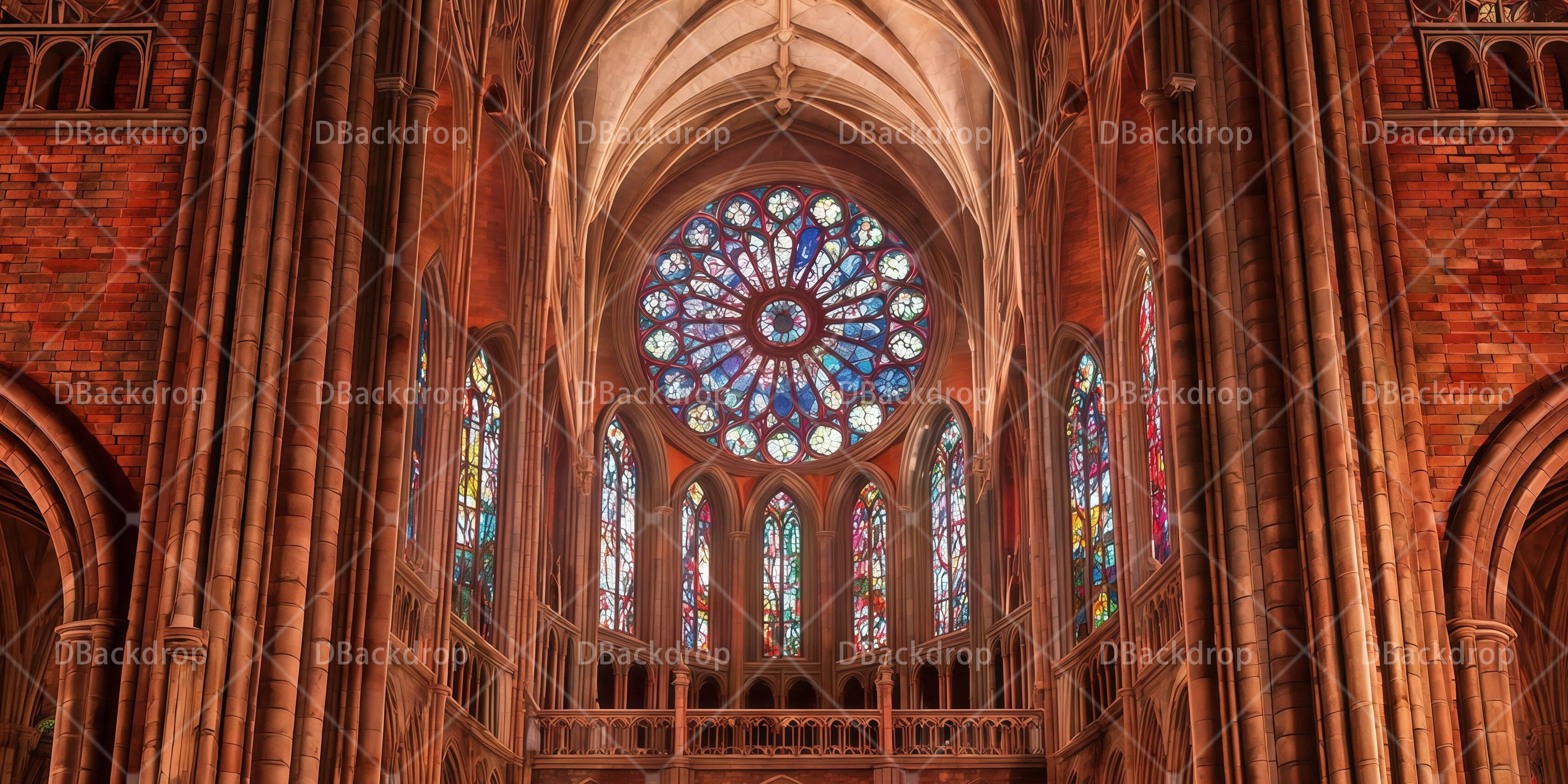 Church Stage Backdrops Notre Dame Interior Performance Backdrop UK RR65-T82