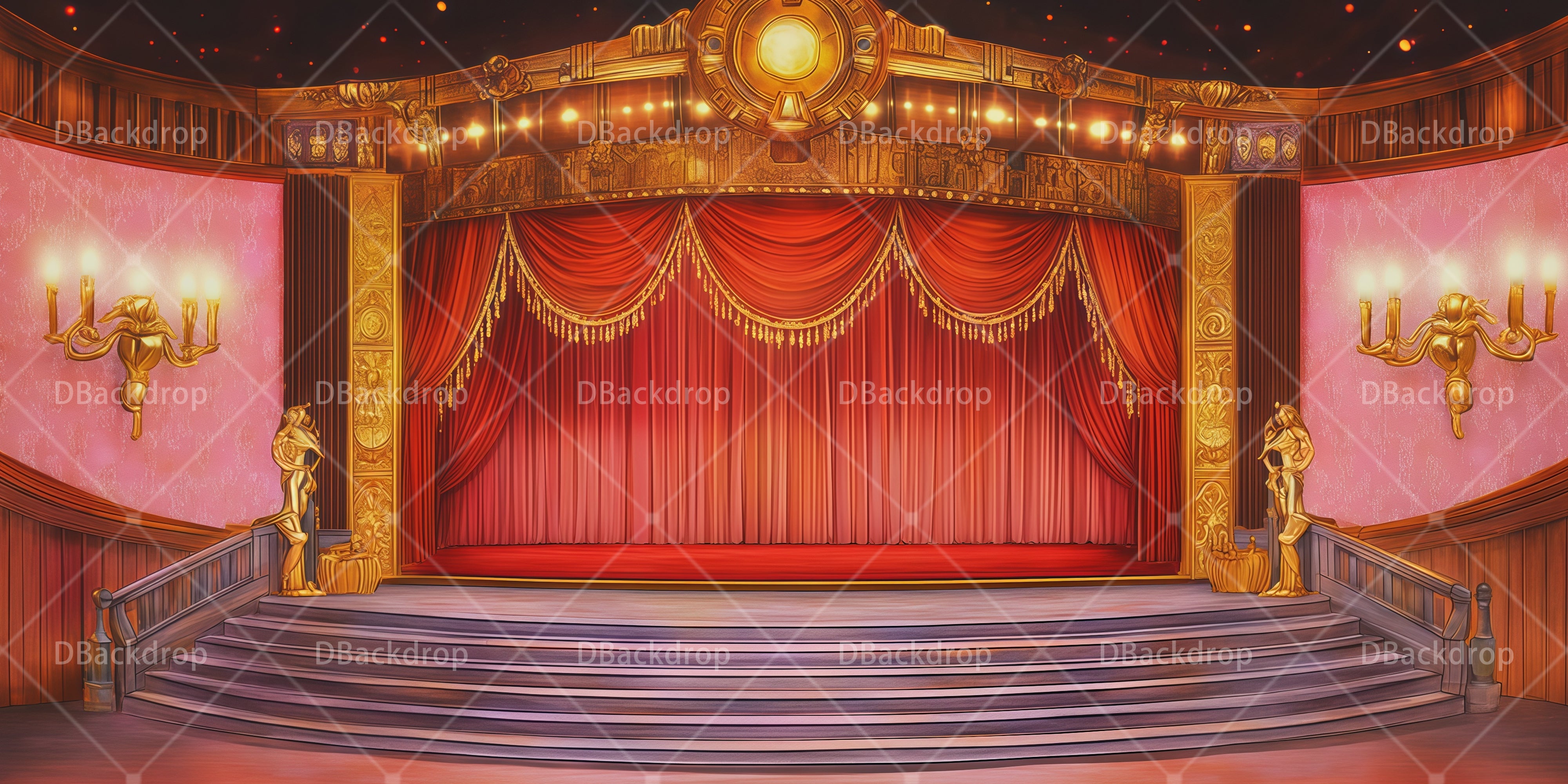 Broadway Stage Backdrop Speakeasy Interior School UK Dance Backdrop RR66-T27