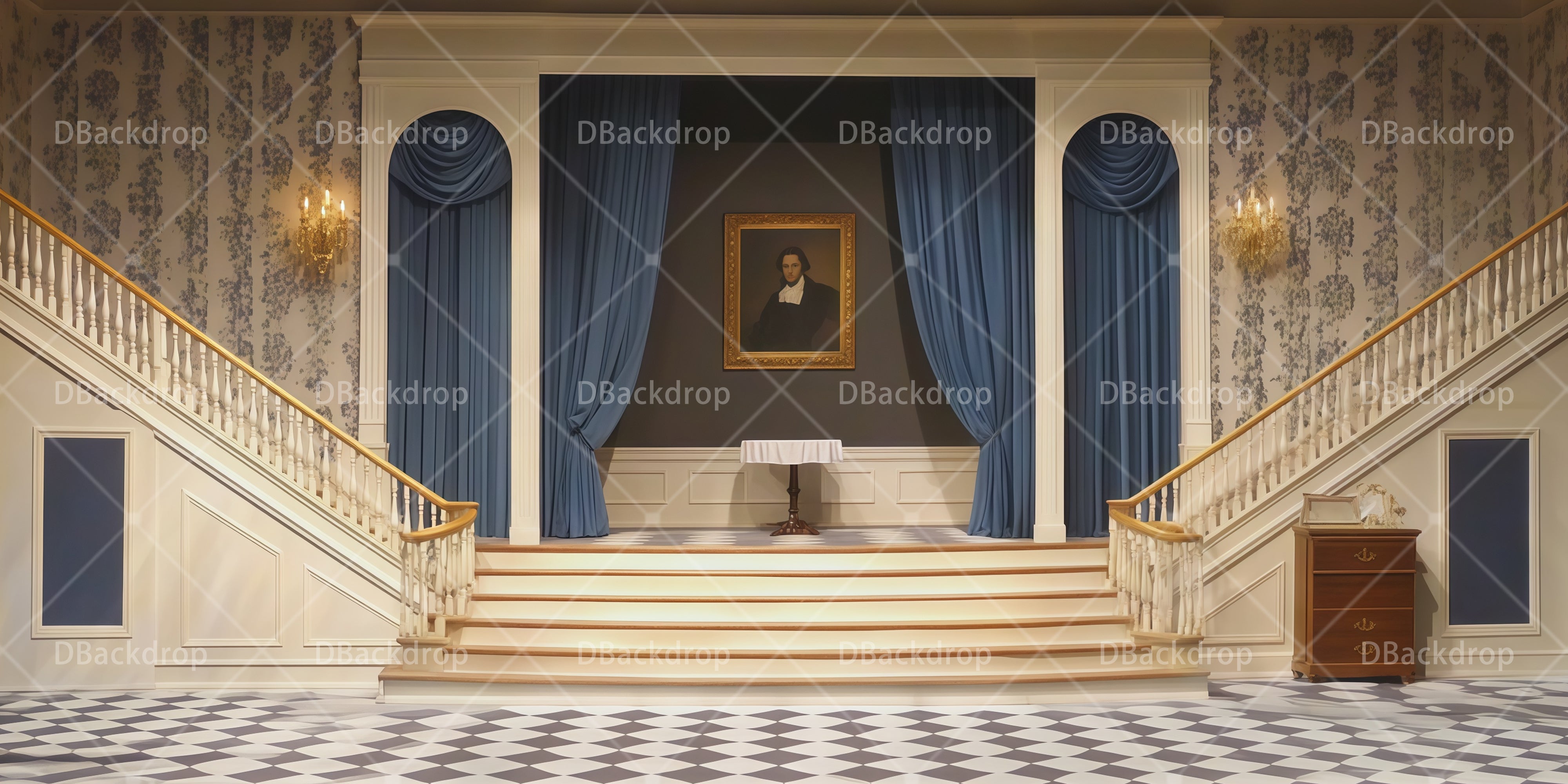 Performance Backdrops Grand Staircase School Play UK Backdrops RR66-T43