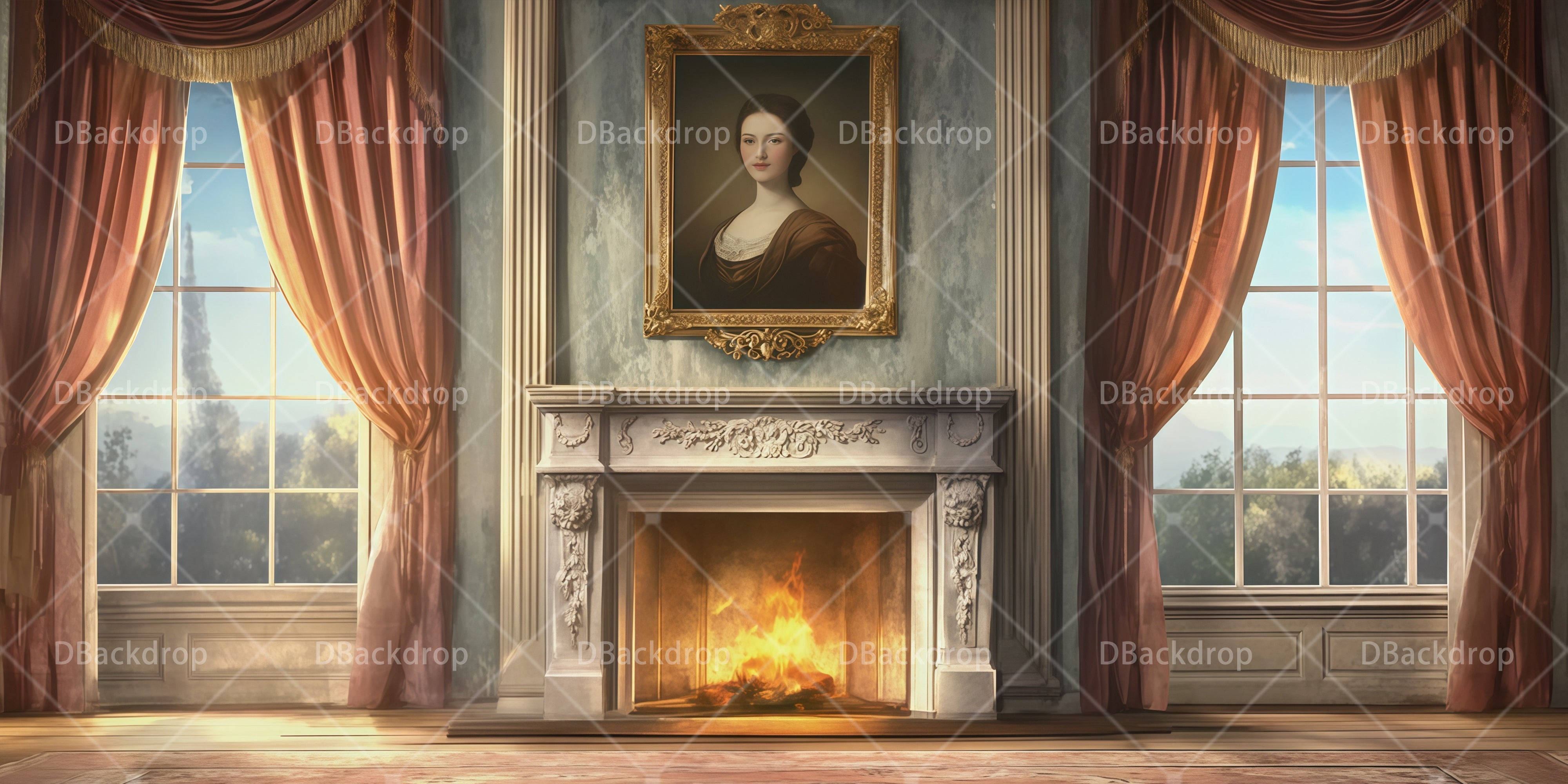 Performance Backdrop Mansion Drawing Room Theater Backdrops UK RR66-T52