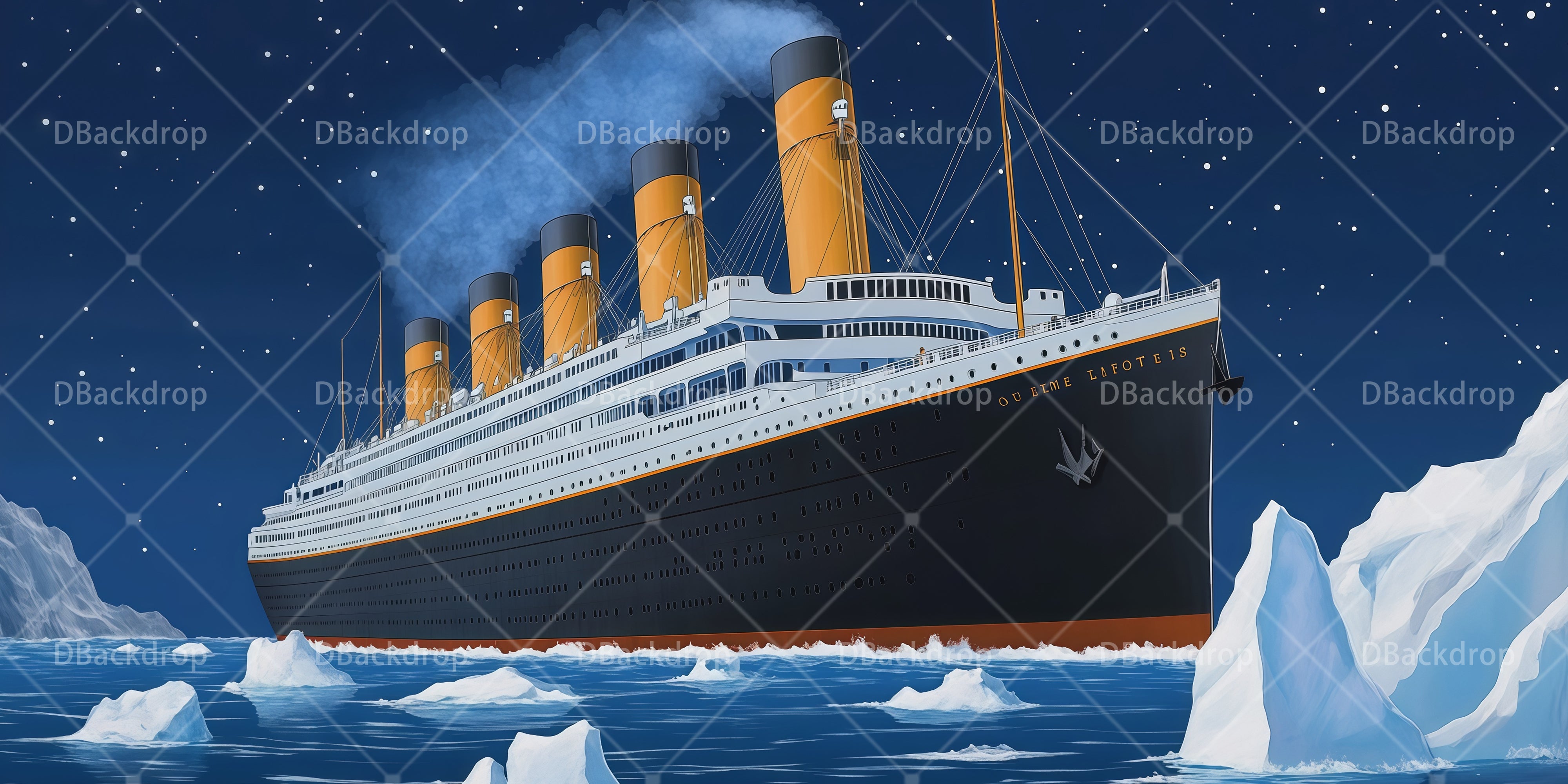 Theater Backdrops UK Titanic Iceberg Voyage School Play Backdrops RR66-T62