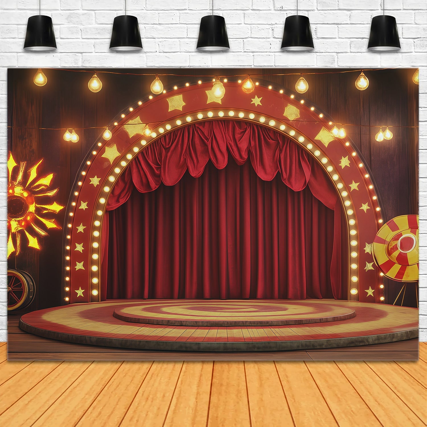 Halloween Stage Backdrop Vintage Circus Curtain Stage Halloween Photography Backdrops UK RR67-134