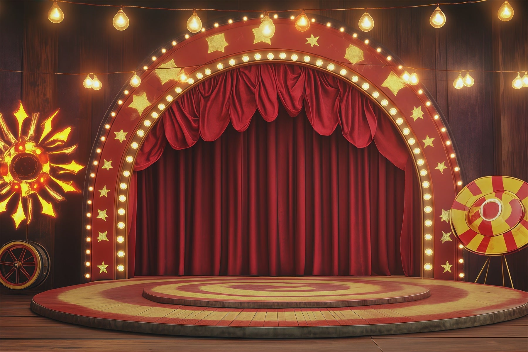 Halloween Stage Backdrop Vintage Circus Curtain Stage Halloween Photography Backdrops UK RR67-134