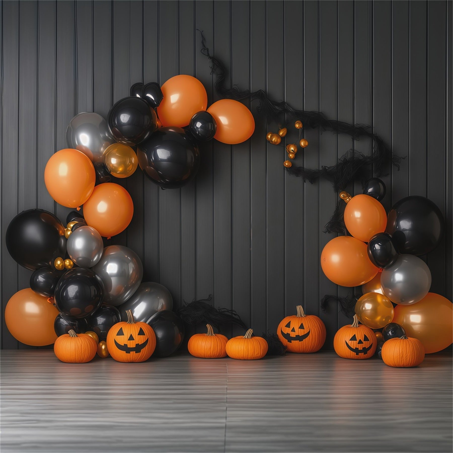 Halloween Backdrop Photos Pumpkin Balloon Party Arch Diy Halloween Photo Backdrop UK RR67-149