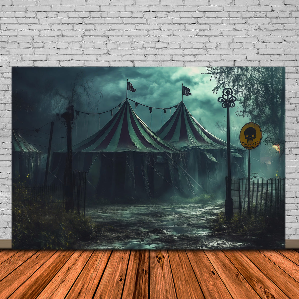 Scary Circus Backdrop Foggy Abandoned Grounds Wizard Of Oz Backdrop UK RR67-164