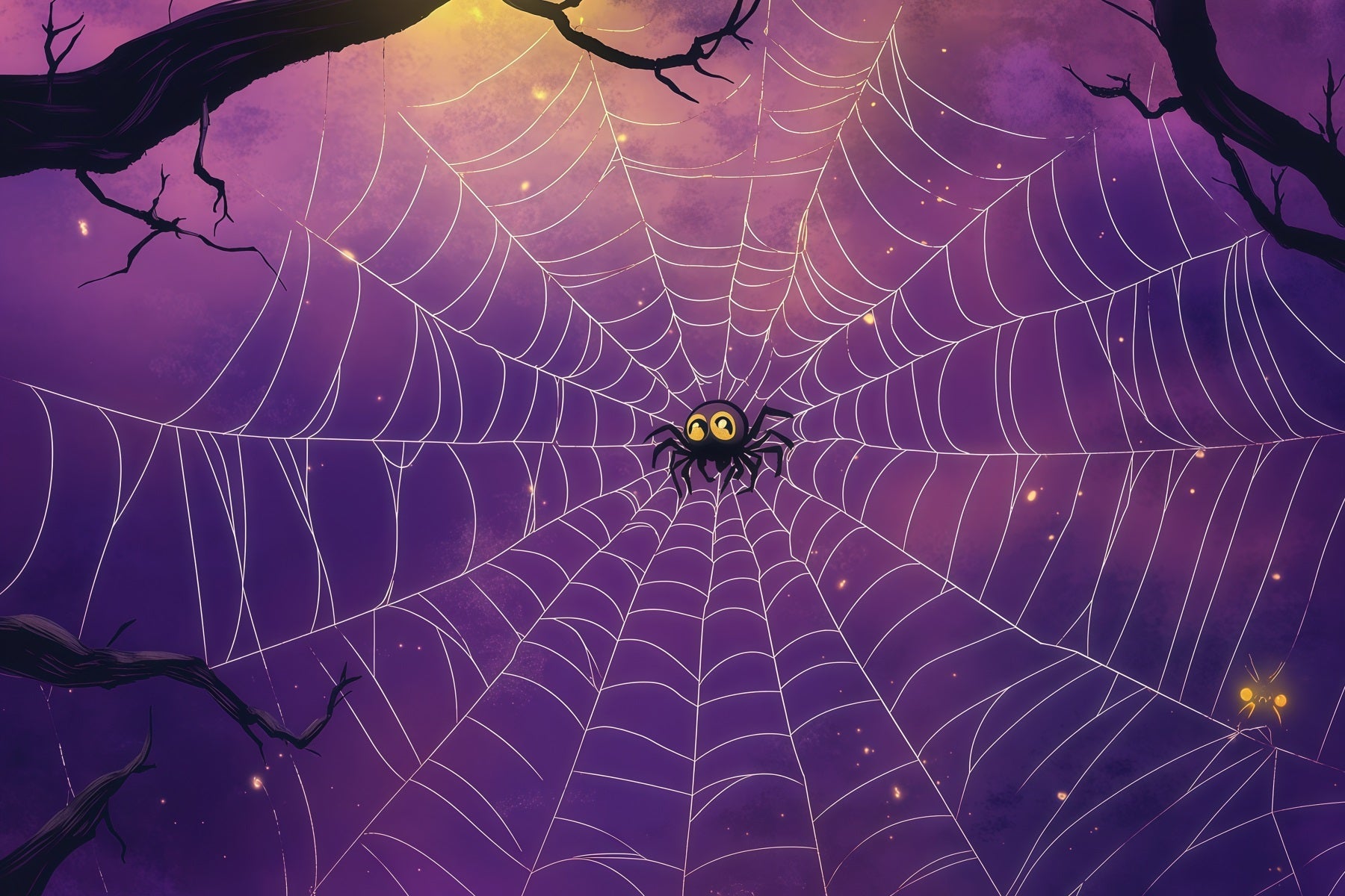 Spider Backdrop Purple Moonlit Spiderweb Hollow Diy Halloween Photo Backdrop UK RR67-167