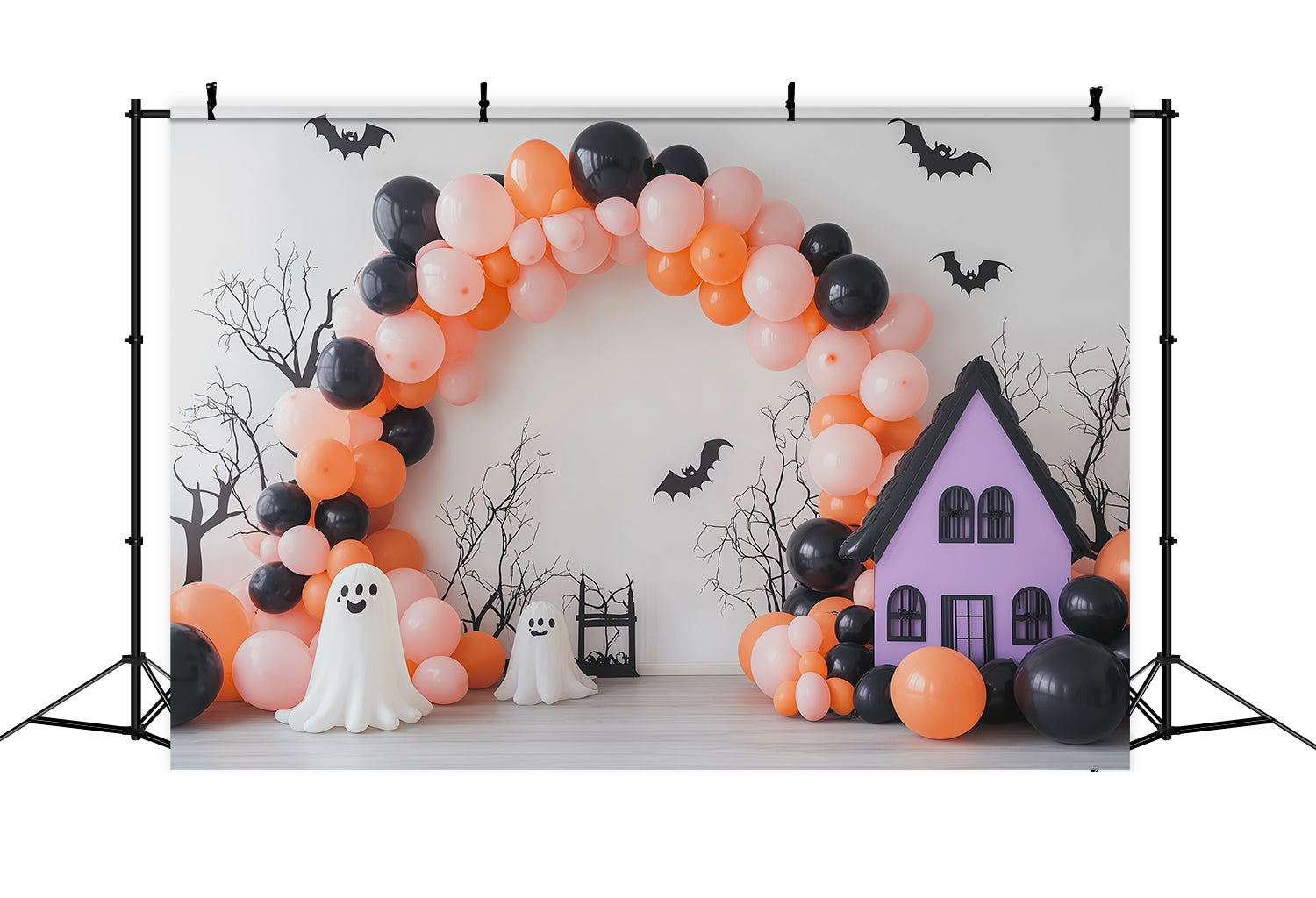 Ghost Arch Backdrop Cartoon House Arch Halloween Backdrop For Photo Booth UK RR67-187