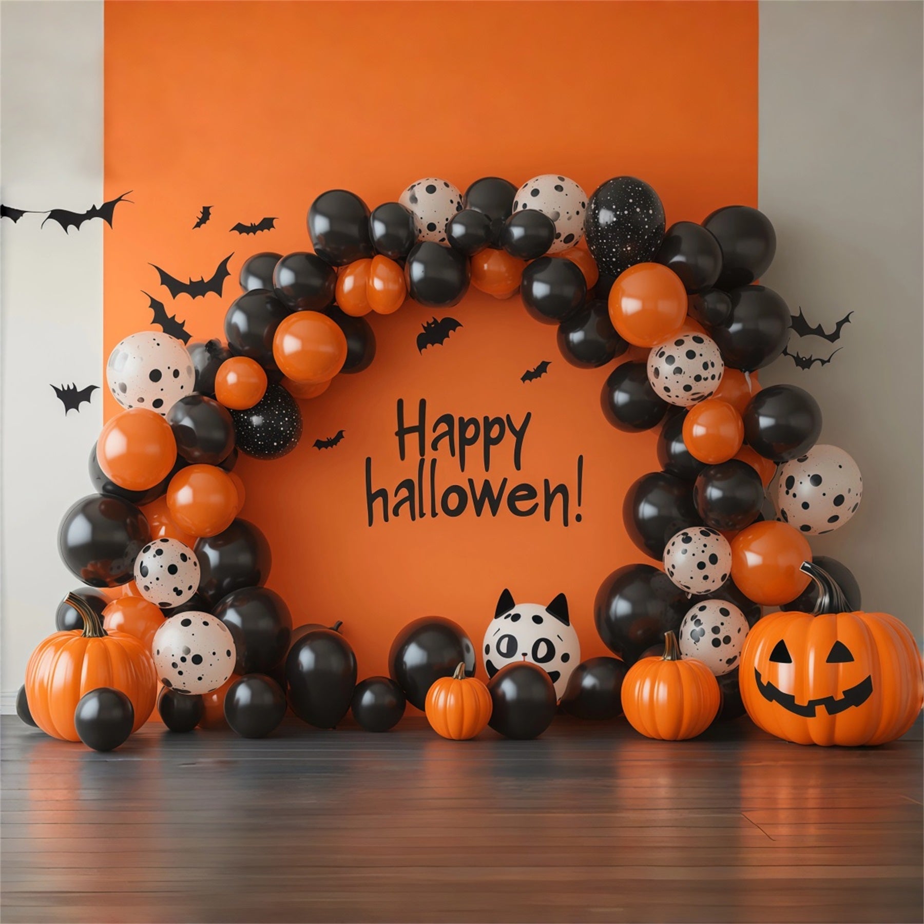 Halloween Backdrop Balloons Black Orange Decoration Diy Halloween Backdrop Ideas UK RR67-189