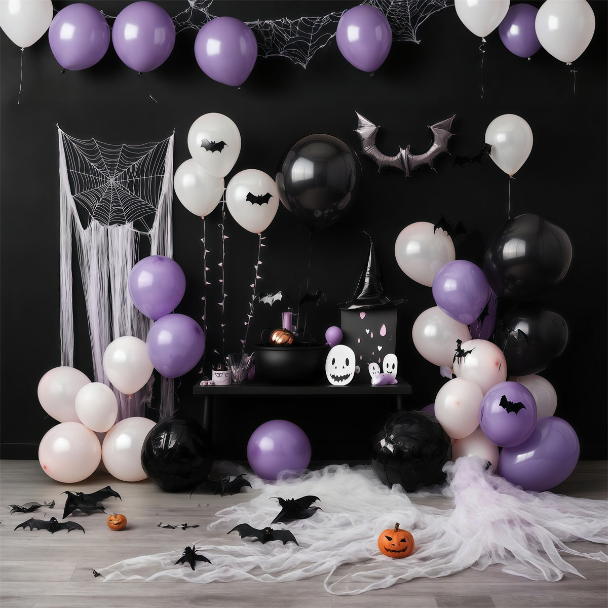 Halloween Balloon Arch Backdrop Witch Cauldron Party Halloween Baby Shower Backdrop UK RR67-198