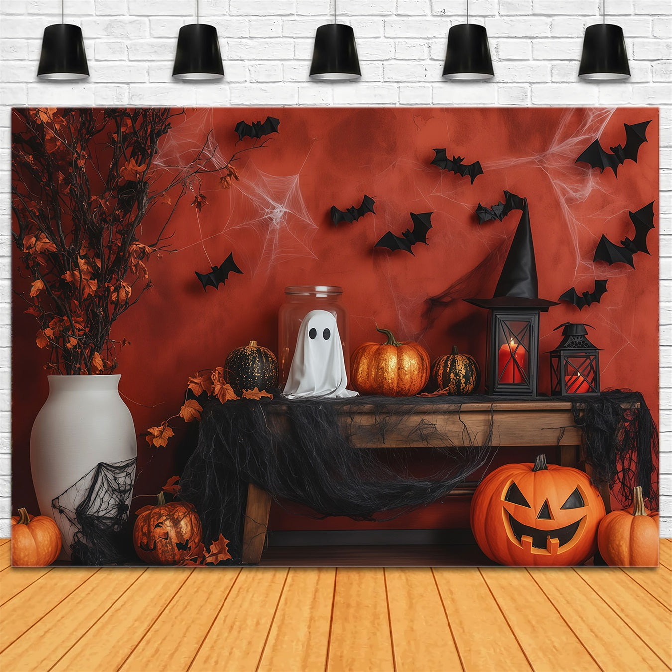 Halloween Backdrop Photos Ghost Pumpkin Mantel Decor DIY Halloween Photo Backdrop UK RR67-50