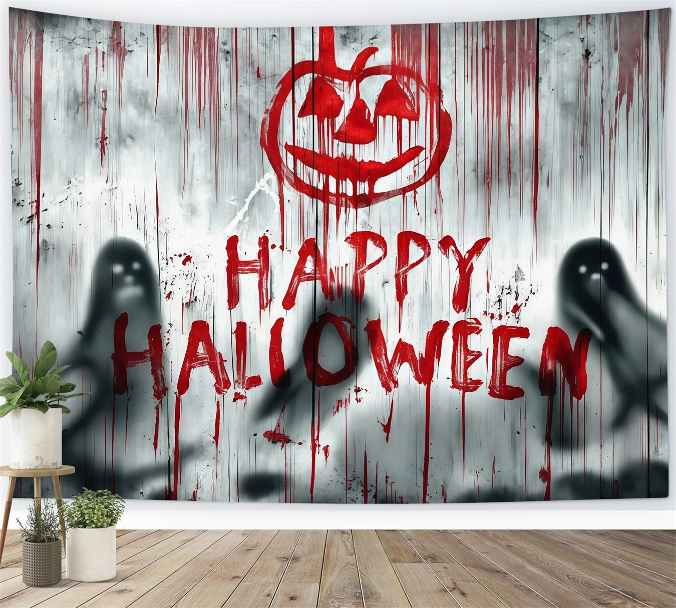 Halloween Bloody Backdrop Bloody Ghost Wall Shadows Halloween Backdrops UK RR67-52