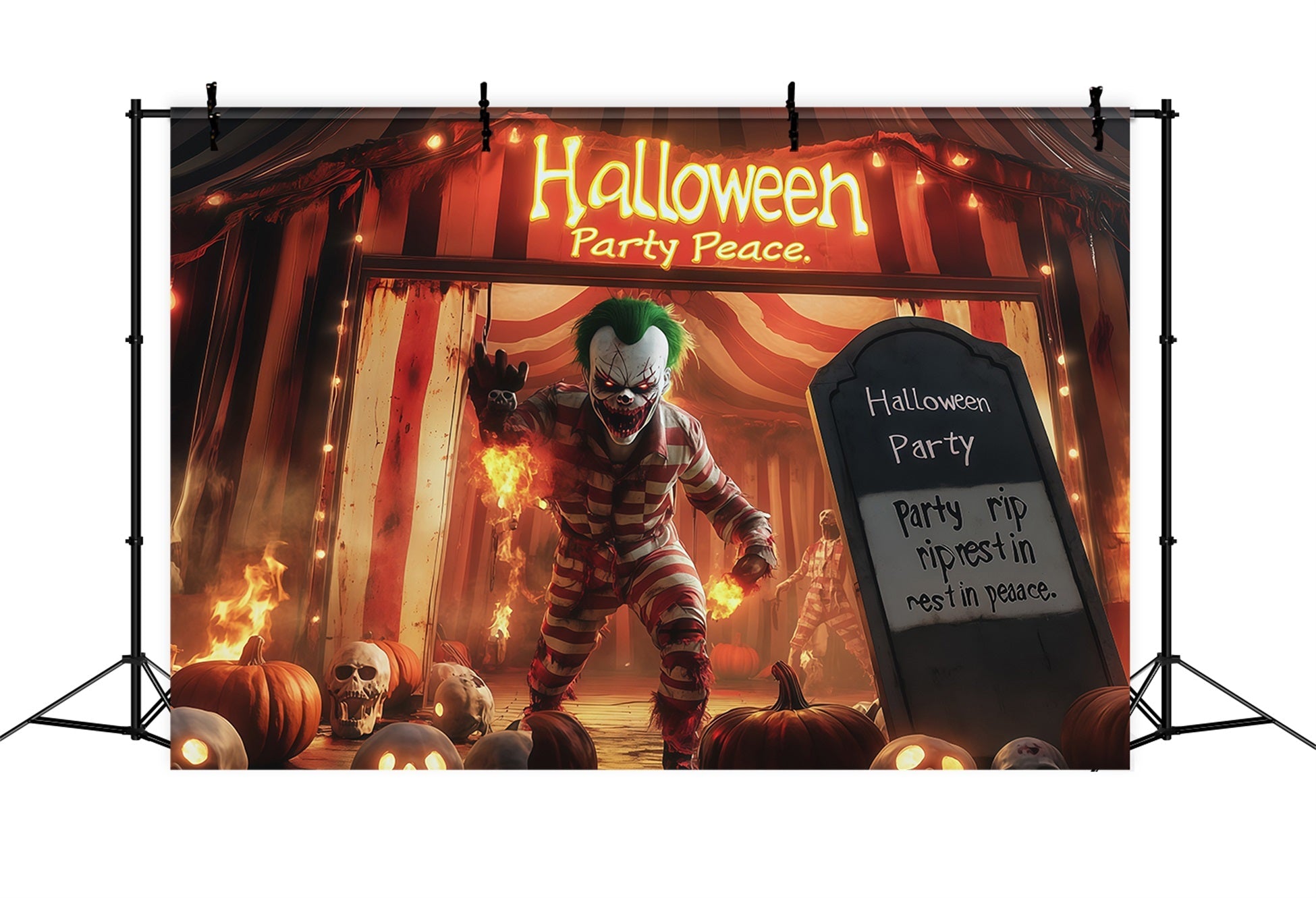 Halloween Backdrop Photo Haunted Clown Circus Entrance Halloween Party Backdrop UK RR67-60