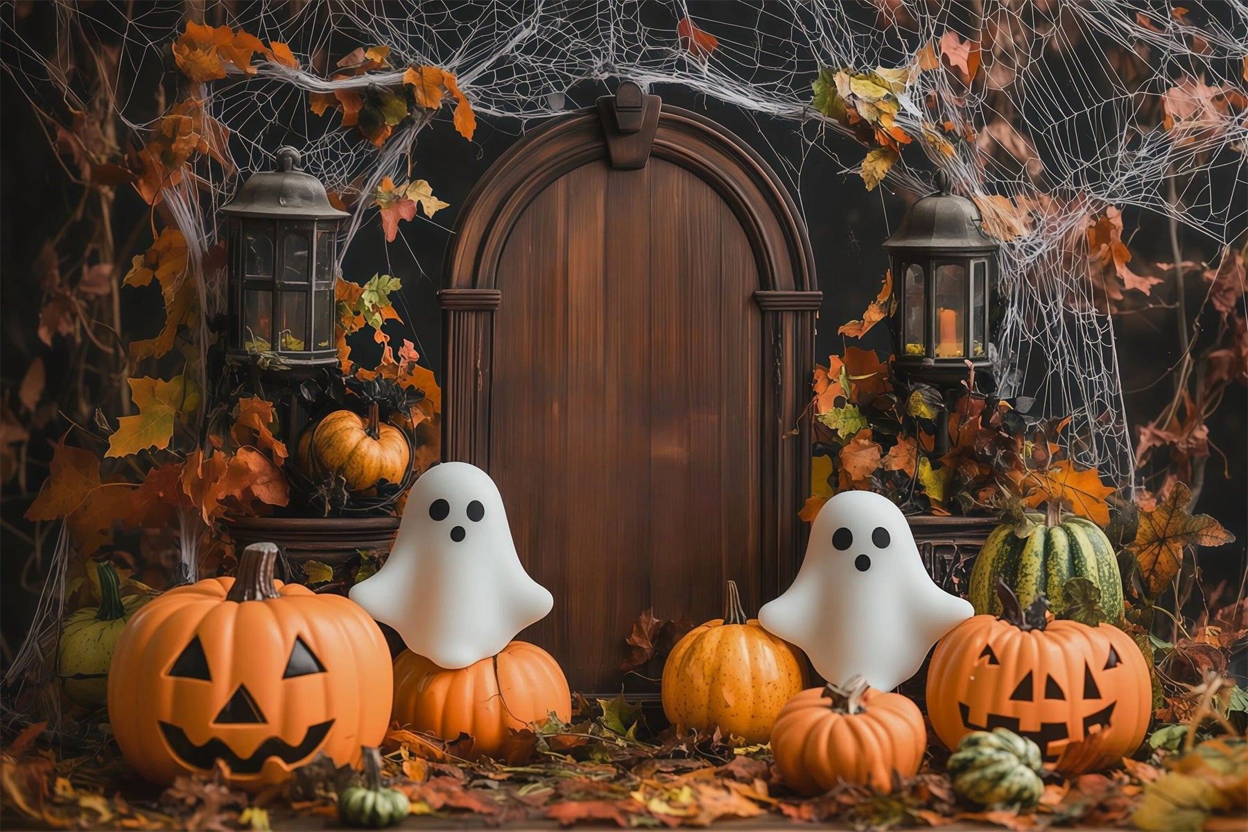 Halloween Backdrop Photo Booth Autumn Ghost Pumpkin Door Backdrops Halloween UK RR67-84