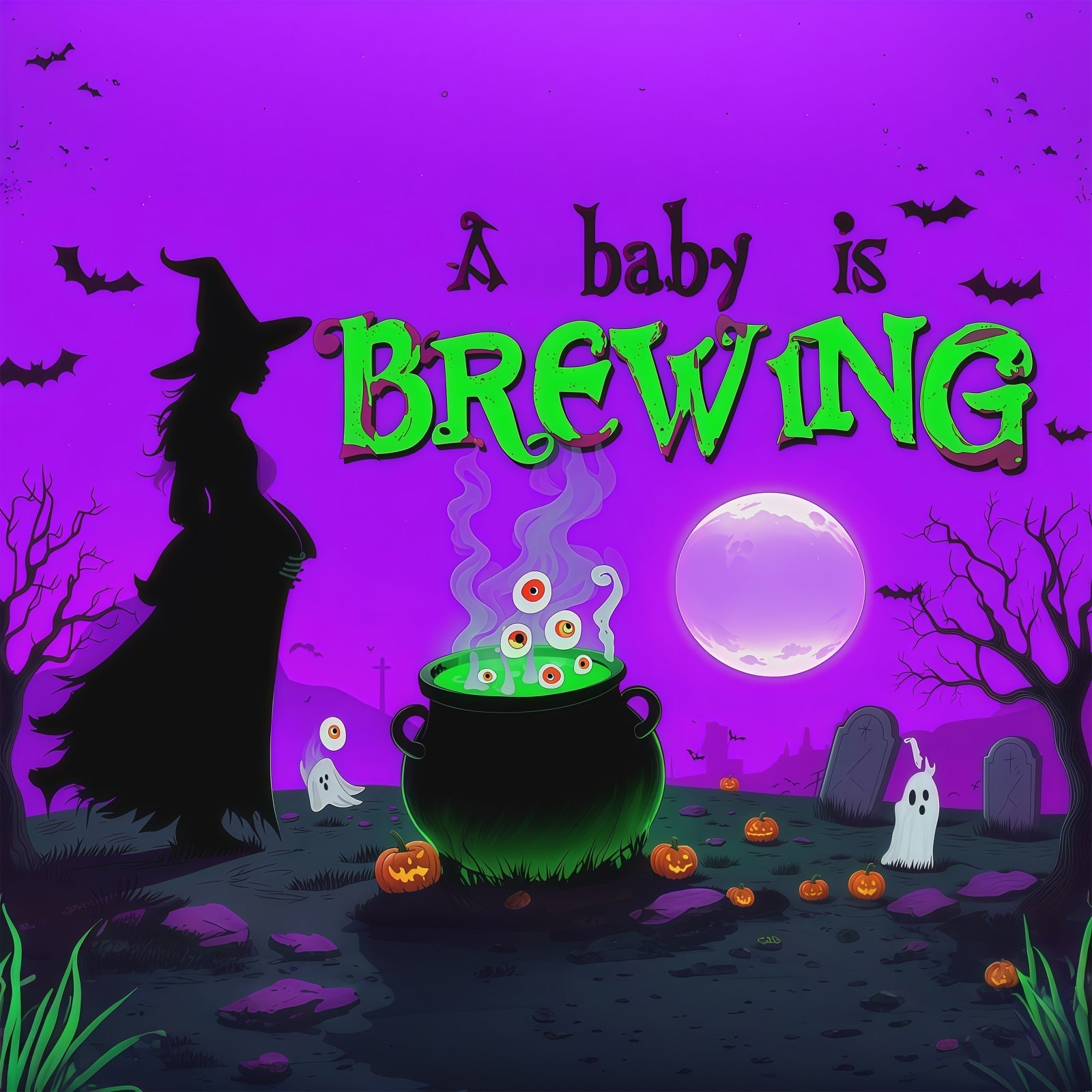 Halloween Baby Shower Backdrop Witch Cauldron Baby Brewing Photography Halloween Backdrop UK RR67-86