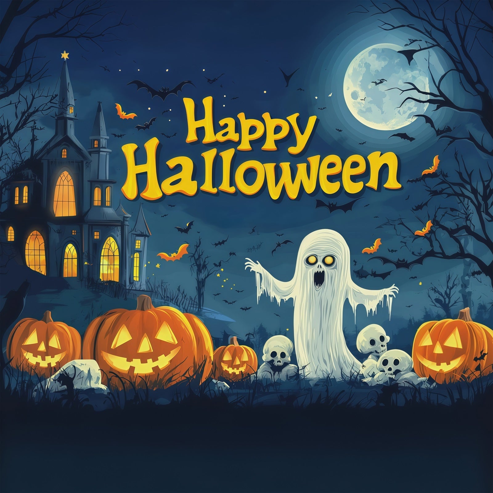 Halloween Party Backdrop Ideas Pumpkin Ghost Skull Poster Halloween Scary Backdrops UK RR67-88