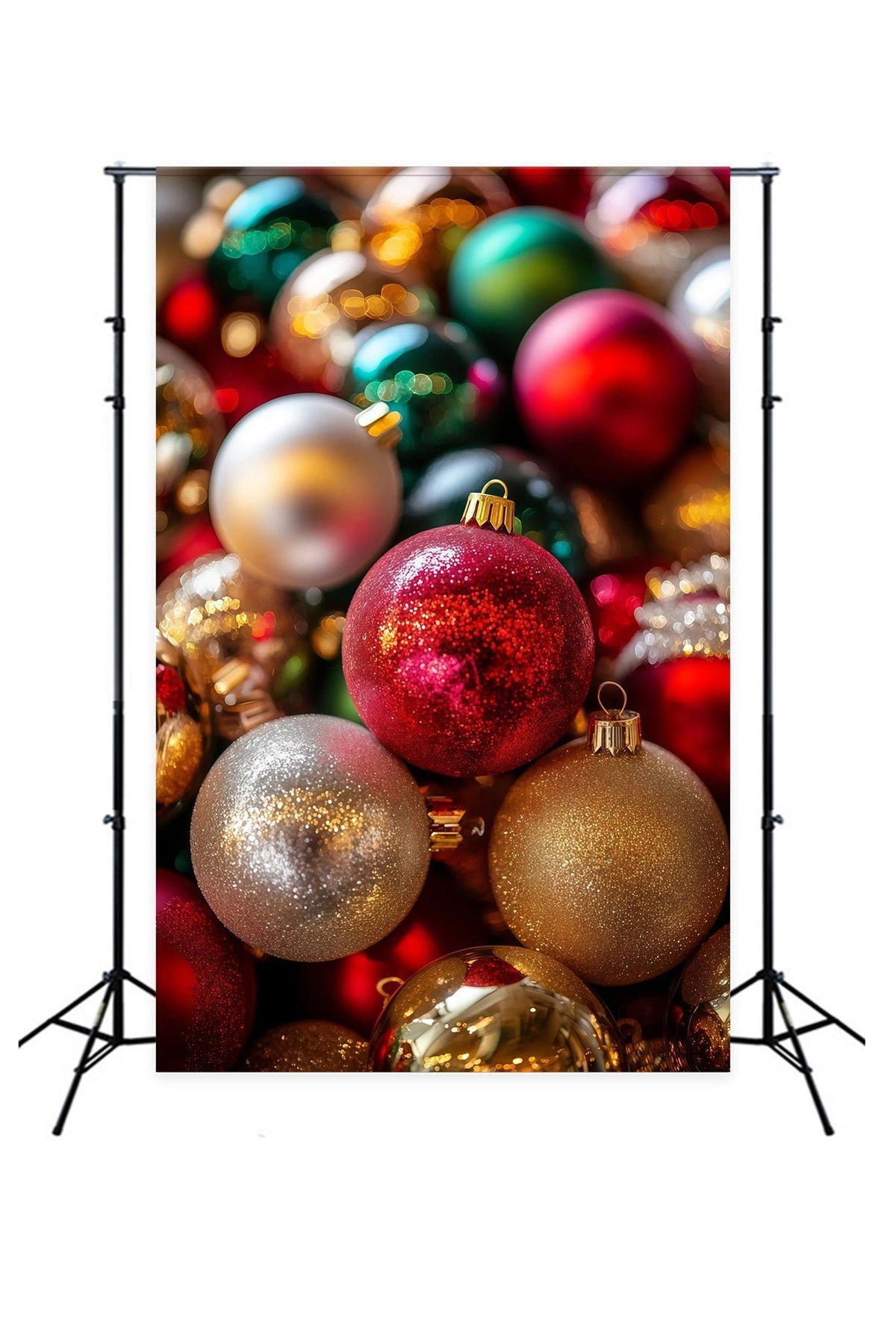 Christmas Balls Backdrop Colorful Bauble Closeup Texture Christmas Studio Backdrops UK RR69-22