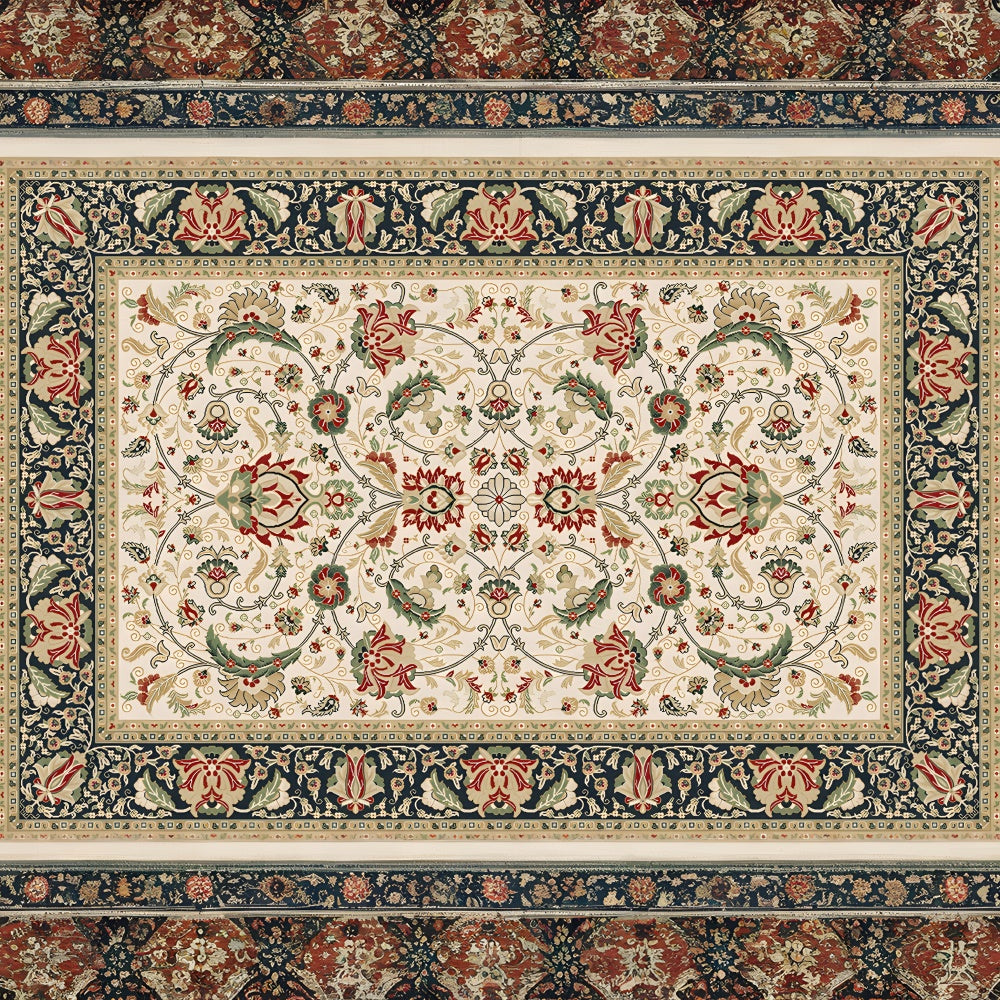 Intricate Floral Patterned Carpet Floor Backdrop UK RR8-297
