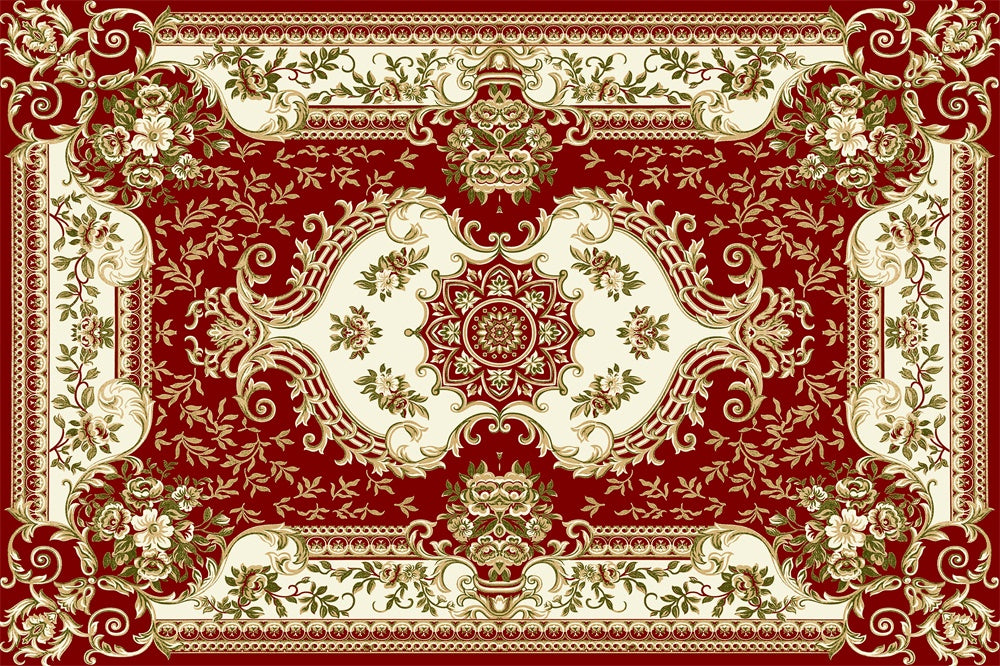 Ornate Red and Gold Carpet Floor Backdrop UK RR8-298