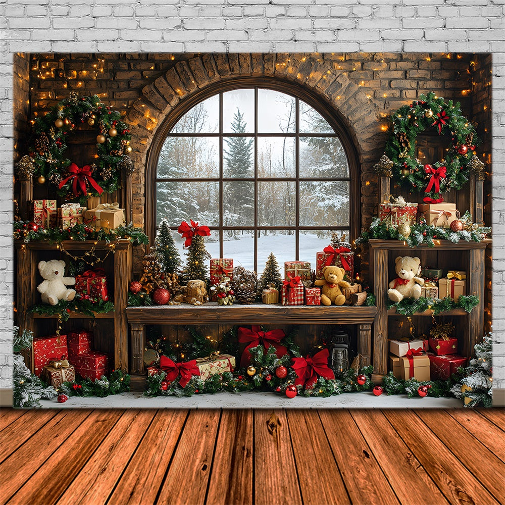 Christmas Toy Room Window View Backdrop UK RR8-68