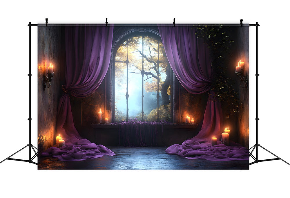 Halloween Room Window Trees View Backdrop UK RR9-112