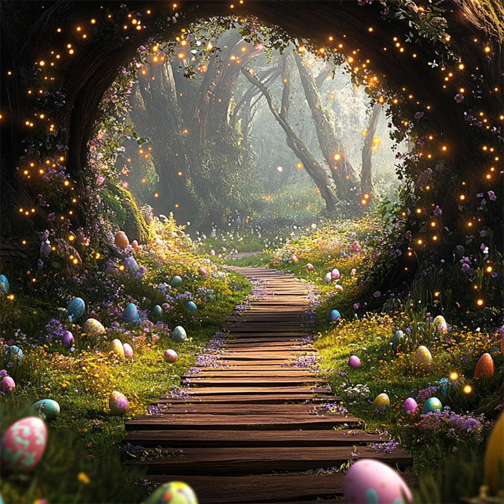 Easter Photo Backdrop Ideas Enchanted Egg Hunt Path Backdrop UK TWW3-1