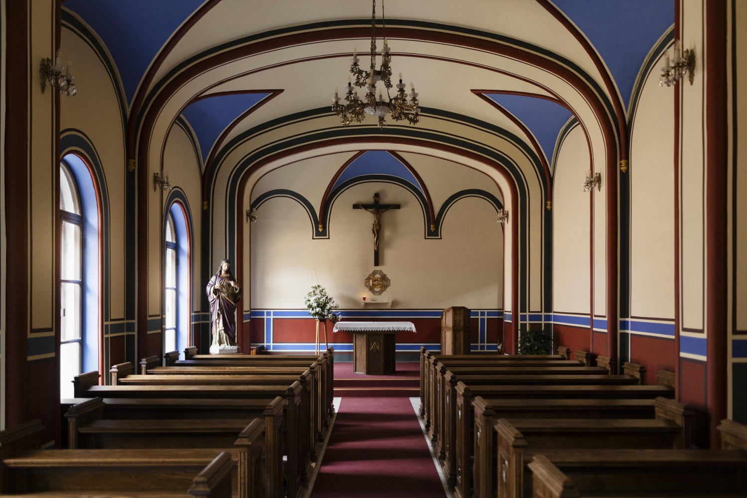 Easter Backdrops For Church Gothic Arch Church Interior Backdrop UK TWW3-10