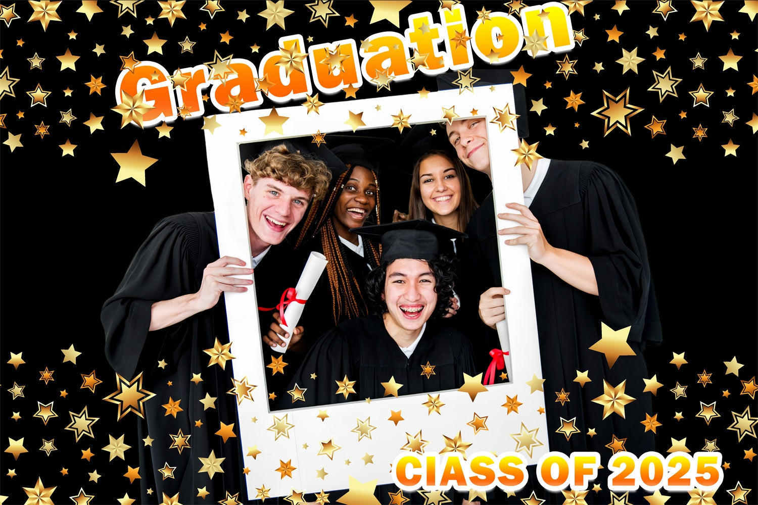 Graduation Photo Backdrop Star Celebration Personalized Party Graduation Backdrop UK TWW3-101