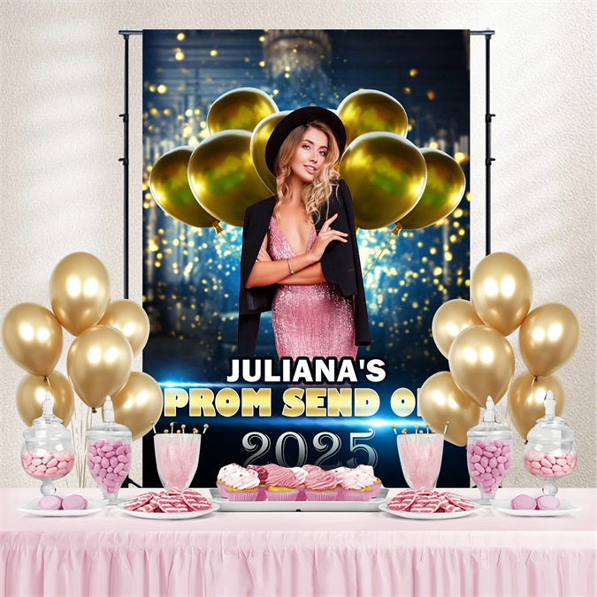 Prom 2025 Backdrop Glitter Balloon Personalized Party Graduation Backdrop UK TWW3-106