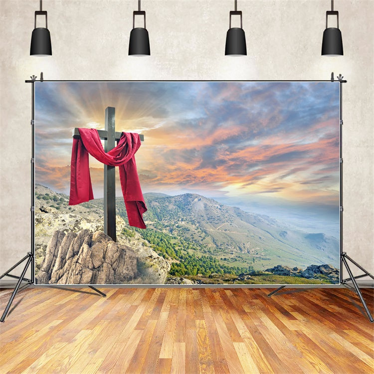 Easter Backdrop Majestic Mountain Holy Cross Backdrop UK TWW3-11