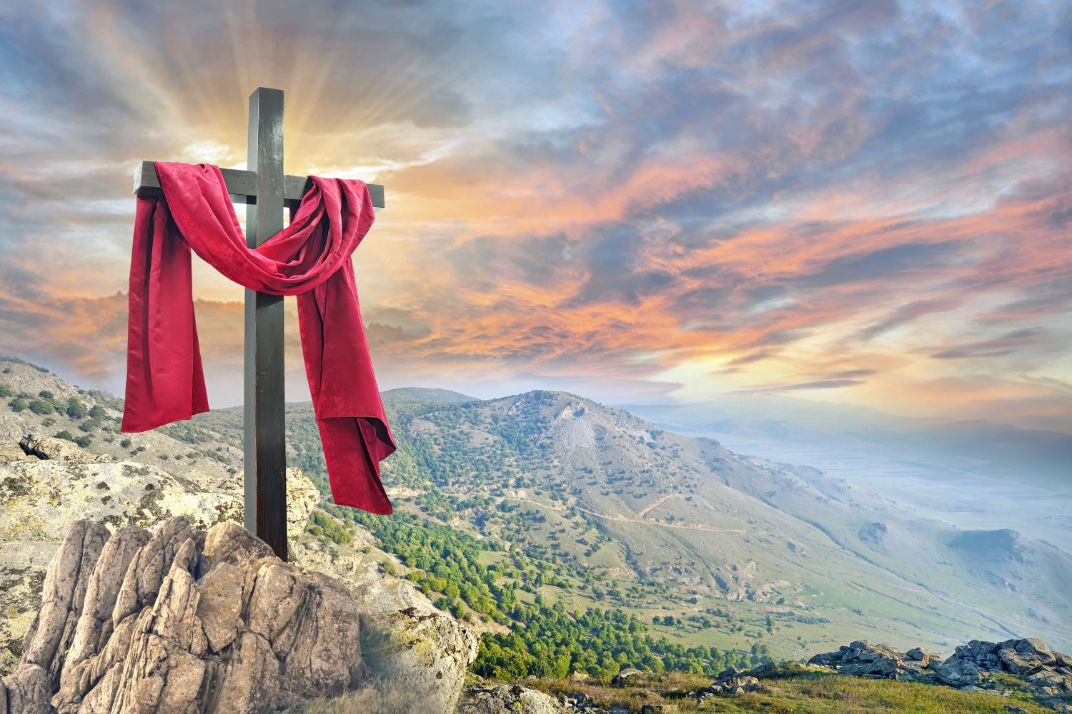 Easter Backdrop Majestic Mountain Holy Cross Backdrop UK TWW3-11
