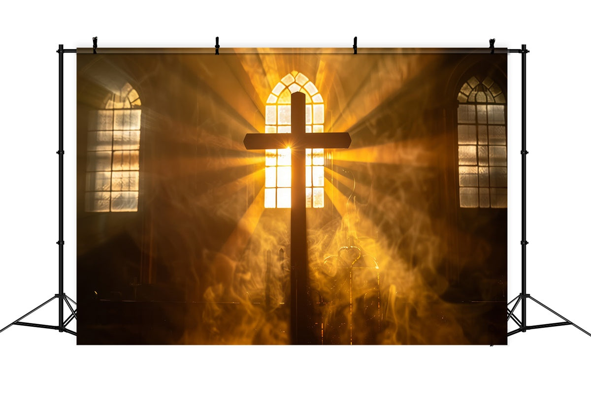 Easter Picture Backdrops Heavenly Glow Holy Cross Backdrop UK TWW3-12