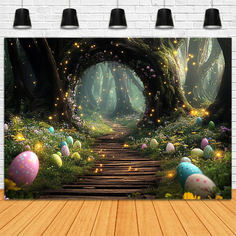 Easter Backdrop Magical Forest Egg Wonderland Backdrop UK TWW3-13