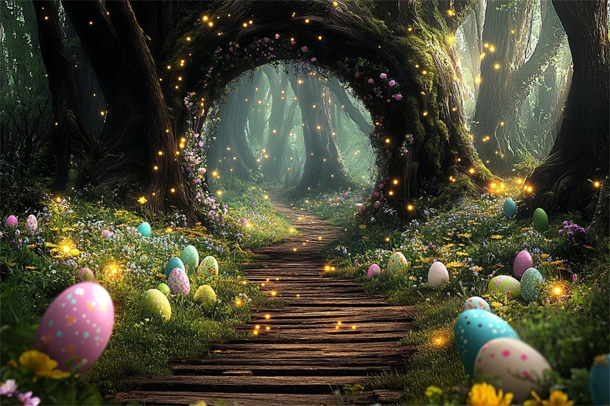 Easter Backdrop Magical Forest Egg Wonderland Backdrop UK TWW3-13