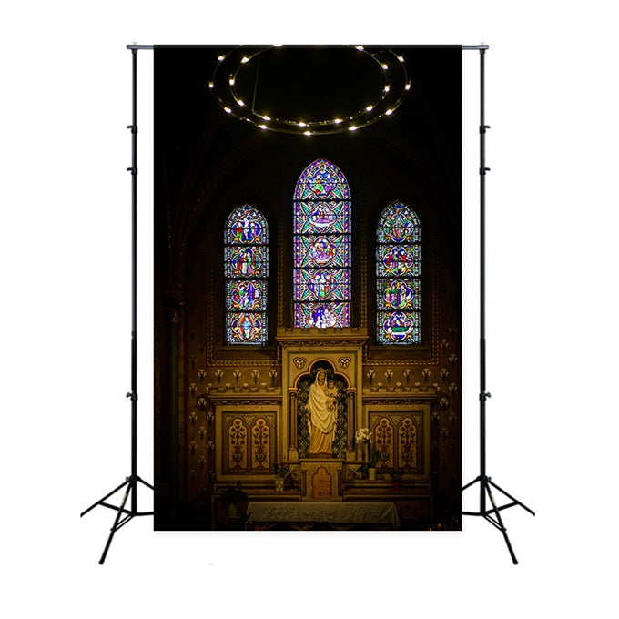 Easter Church Photo Backdrop Divine Light Sacred Chapel Backdrop UK TWW3-16