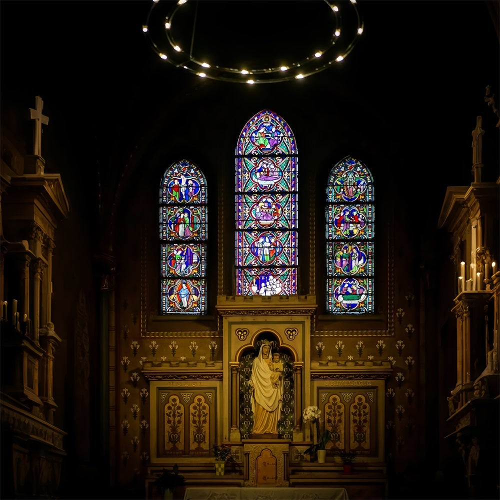 Easter Church Photo Backdrop Divine Light Sacred Chapel Backdrop UK TWW3-16
