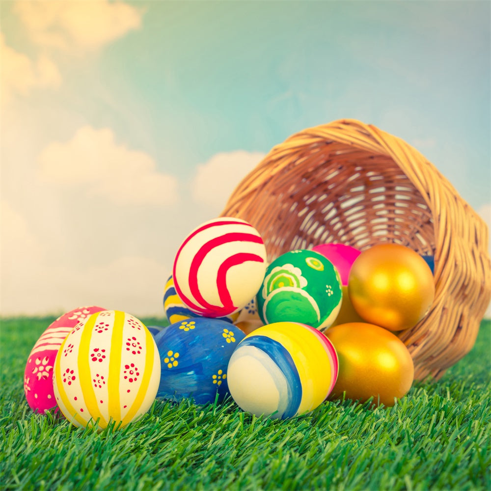 Easter Photo Backdrop Ideas Rustic Basket Egg Hunt Backdrop UK TWW3-22